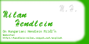 milan hendlein business card